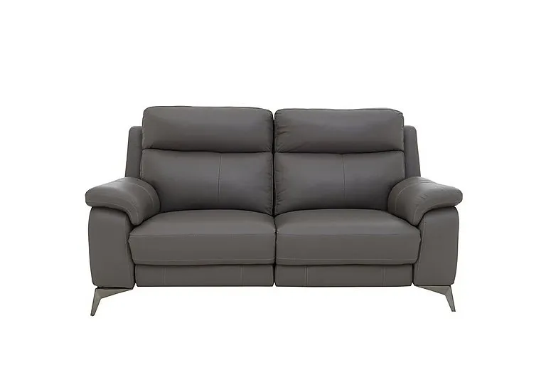 Missouri 2 Seater NC Leather Recliner Sofa with Power Headrest - NC Elephant