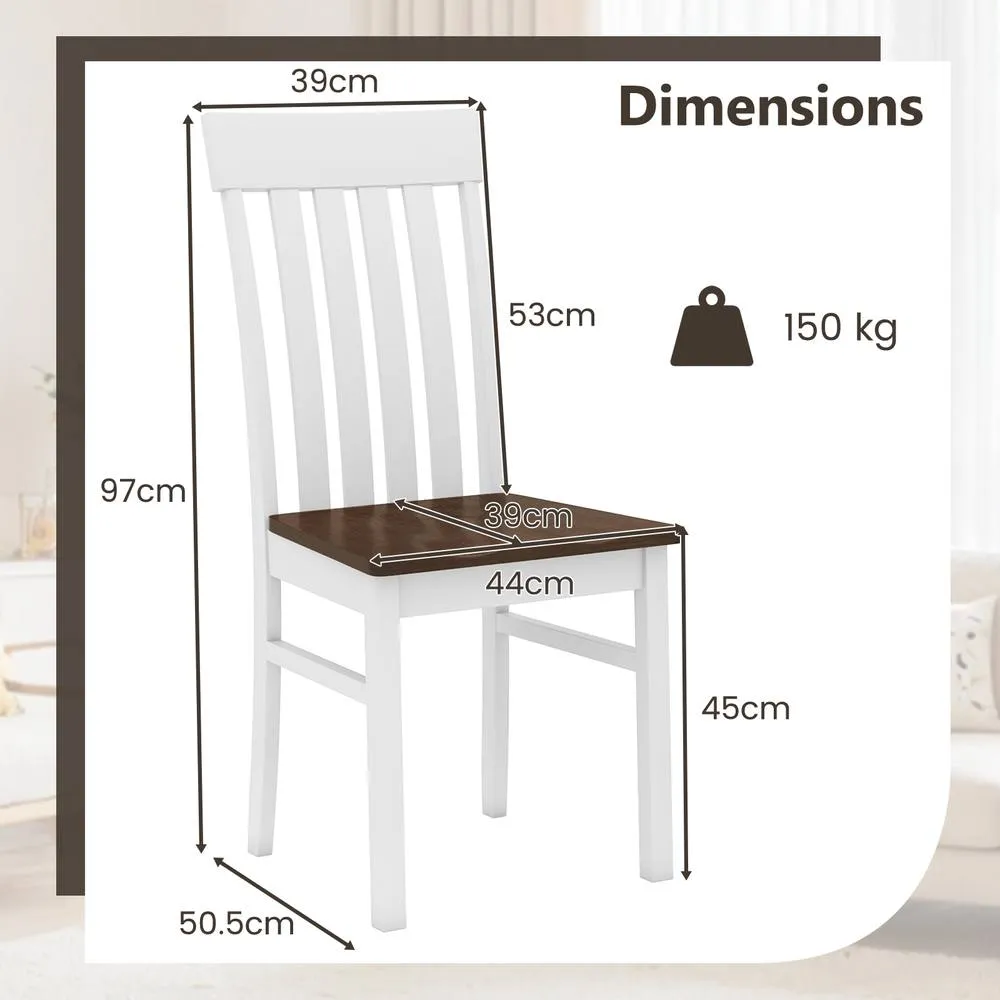 Costway Dining Chairs Set of 2 Dining Room Chairs w/Hollowed Backrests in White 2