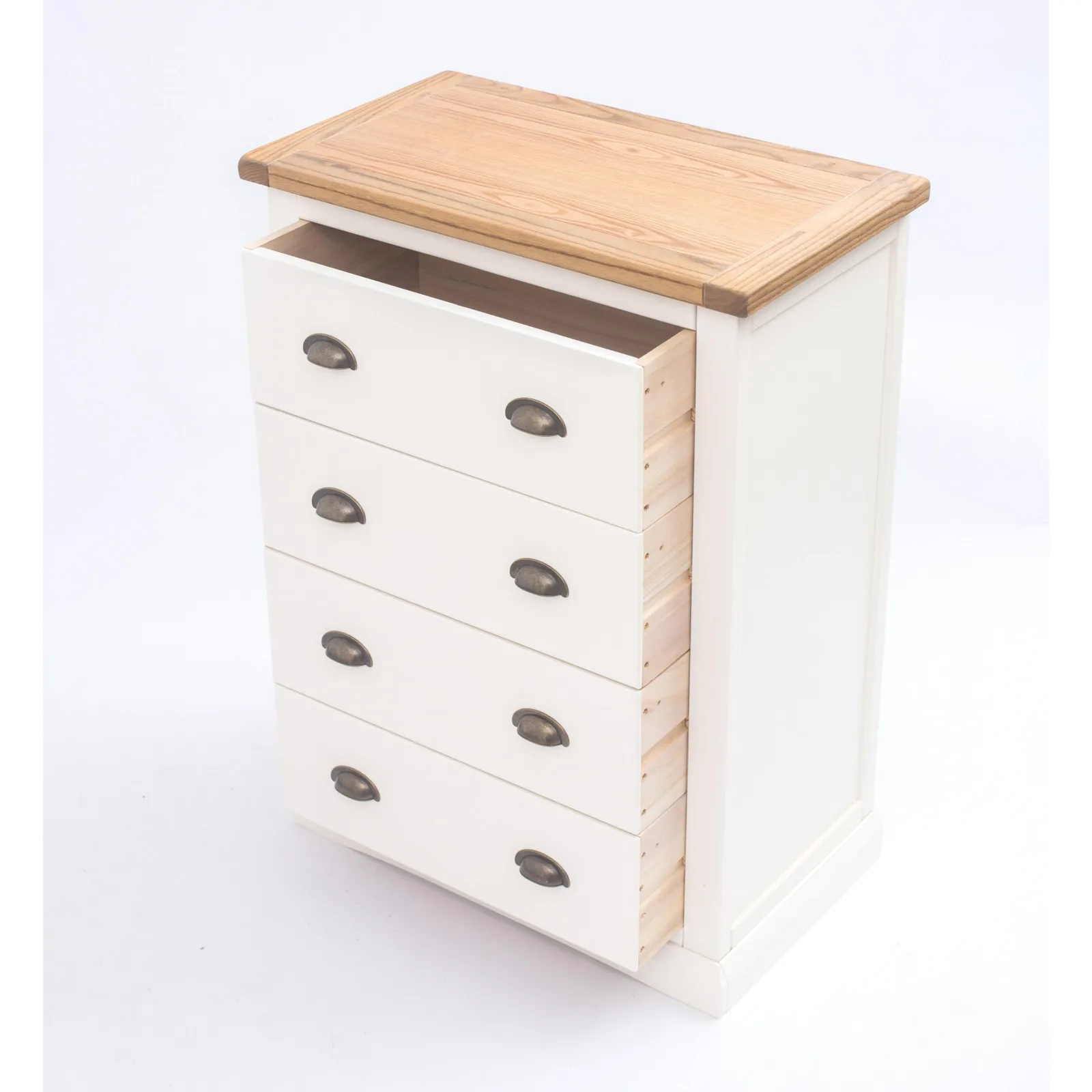Cabinet Bits Cosenza 4 Drawer Chest of Drawers Brass Cup Handle in Off-White 4