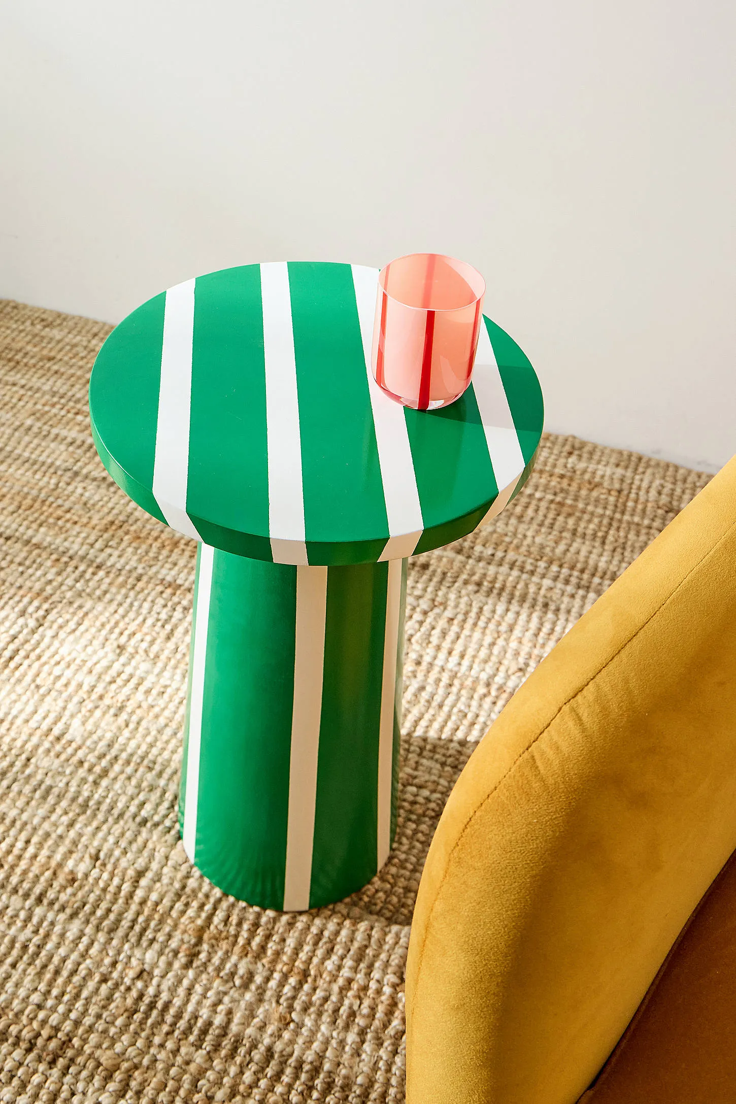 Striped Side Table - Green 2