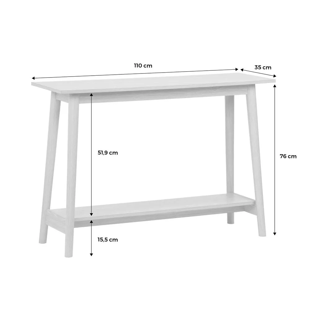 sweeek 110cm Console Table With Walnut Wood Effect in Light Grey 6