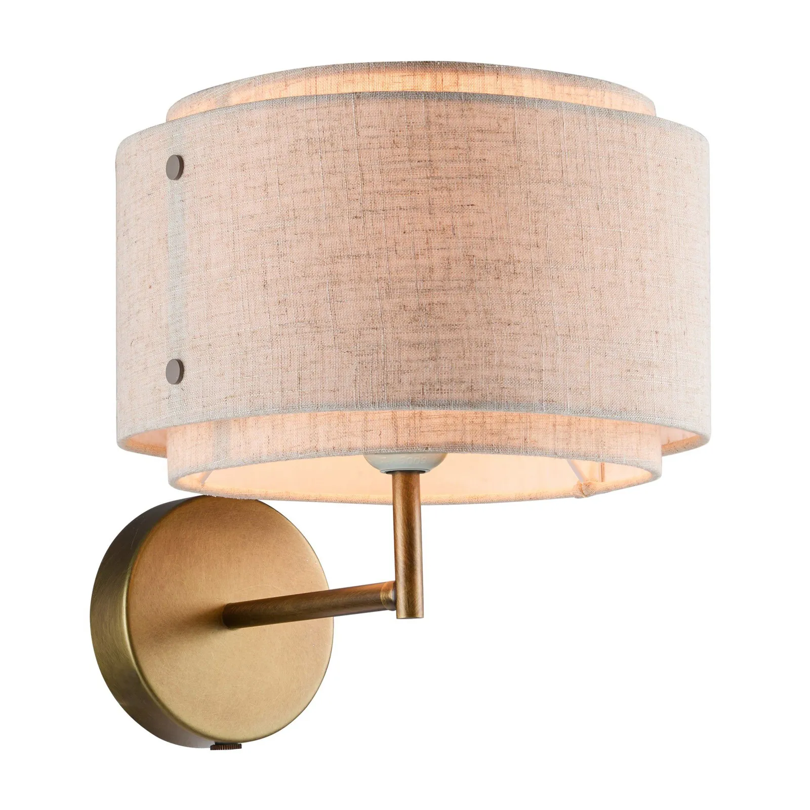 Nordlux Takai Wall Light Beige Textile E27 Switch Plug In/Mains