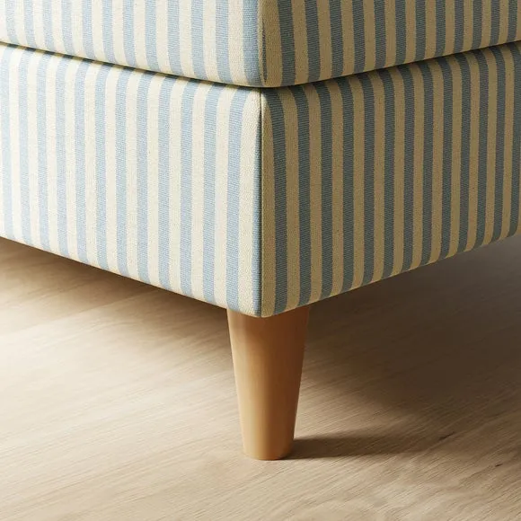 Zoe Pinstripe Fabric Square Storage Footstool 5