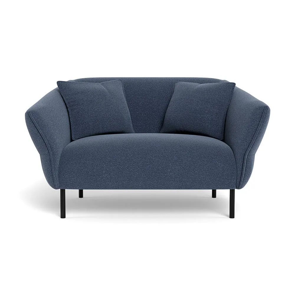 Heal's Alto Loveseat Boucle Indigo Black Feet 1