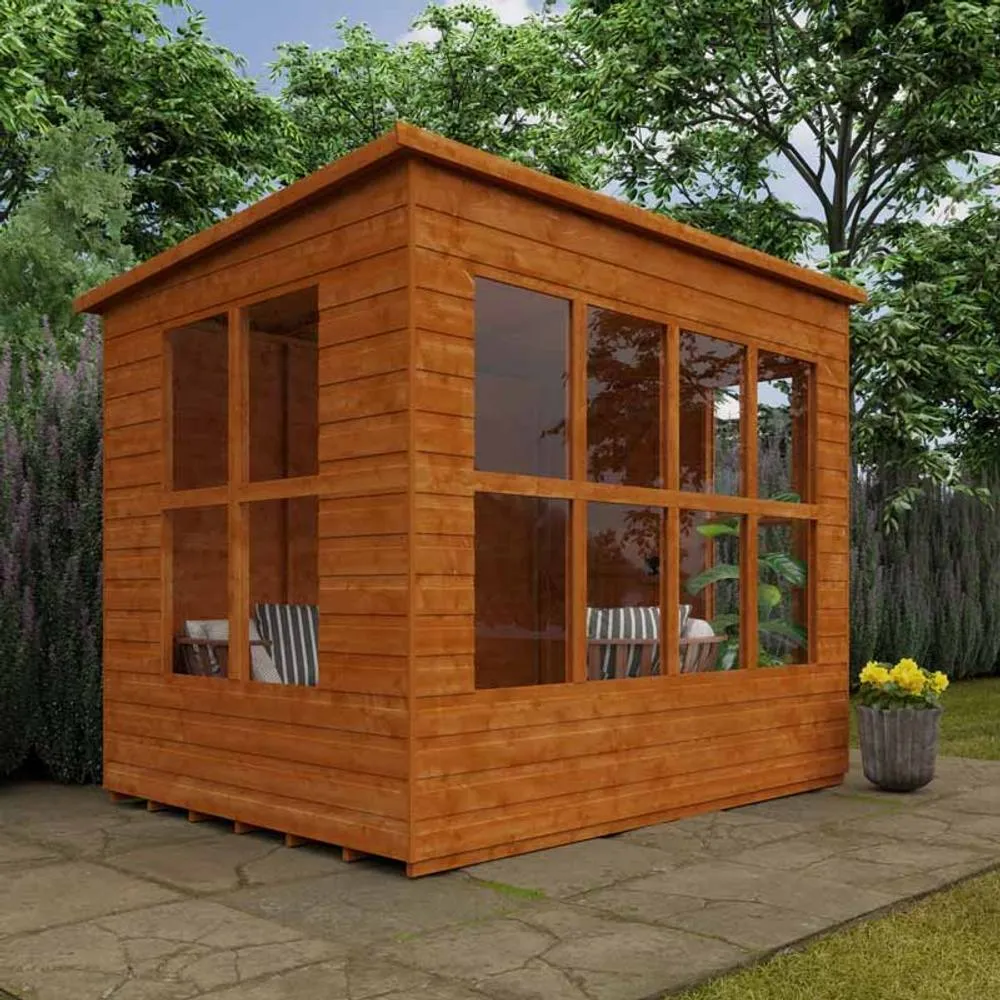 Buttercup Farm 8 x 6 Feet Penthouse 12mm Shed - Solid Wood/Softwood/Pine in Burnt Orange 3