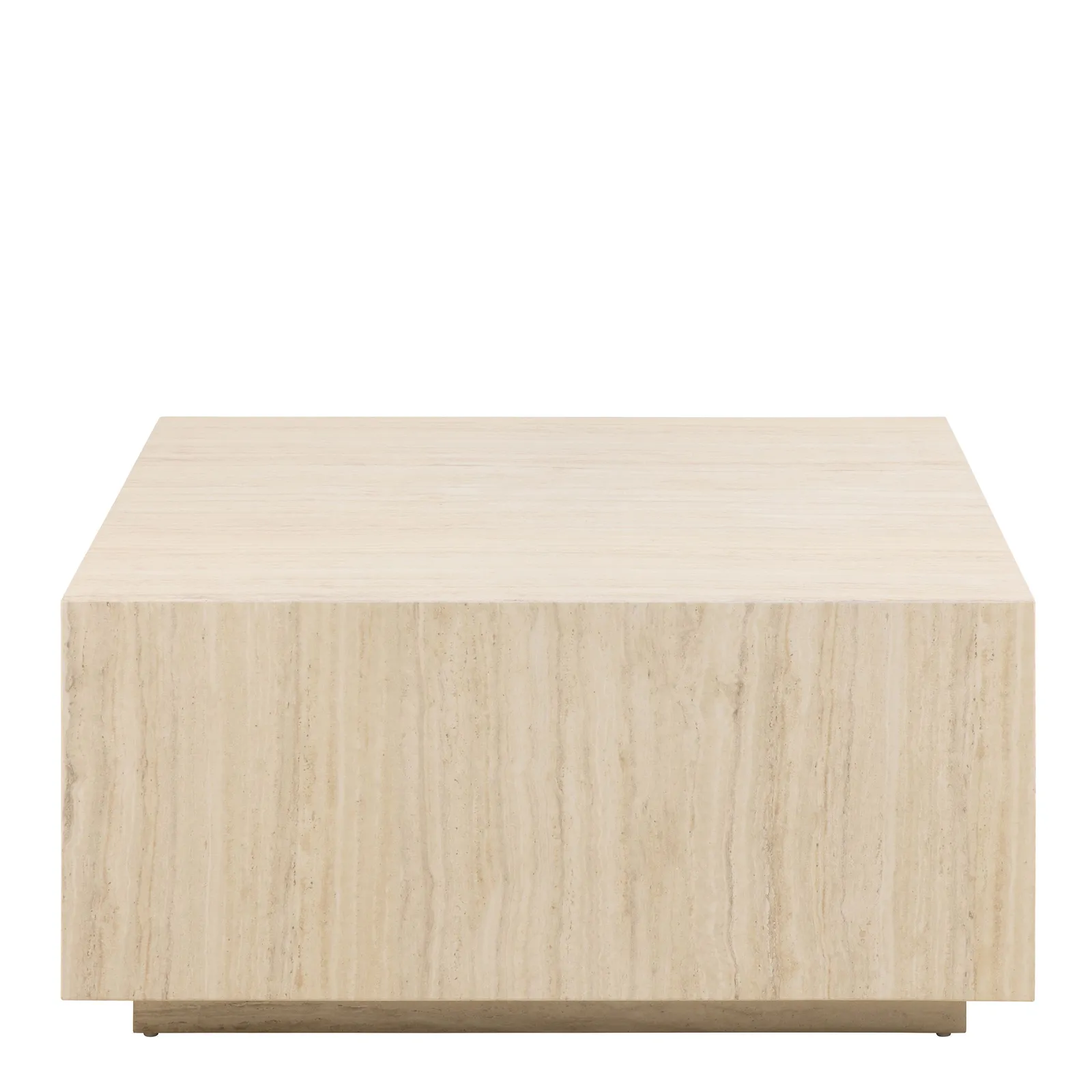 Furniture To Go Dice Square Coffee Table in Light Travertine Effect 90x90x42cm in Beige 2