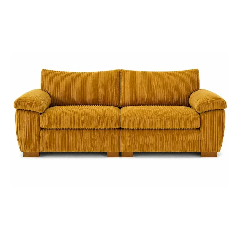Bliss Furniture Amalfi 2 Seater Split Sofa Soft Fabric in Mustard