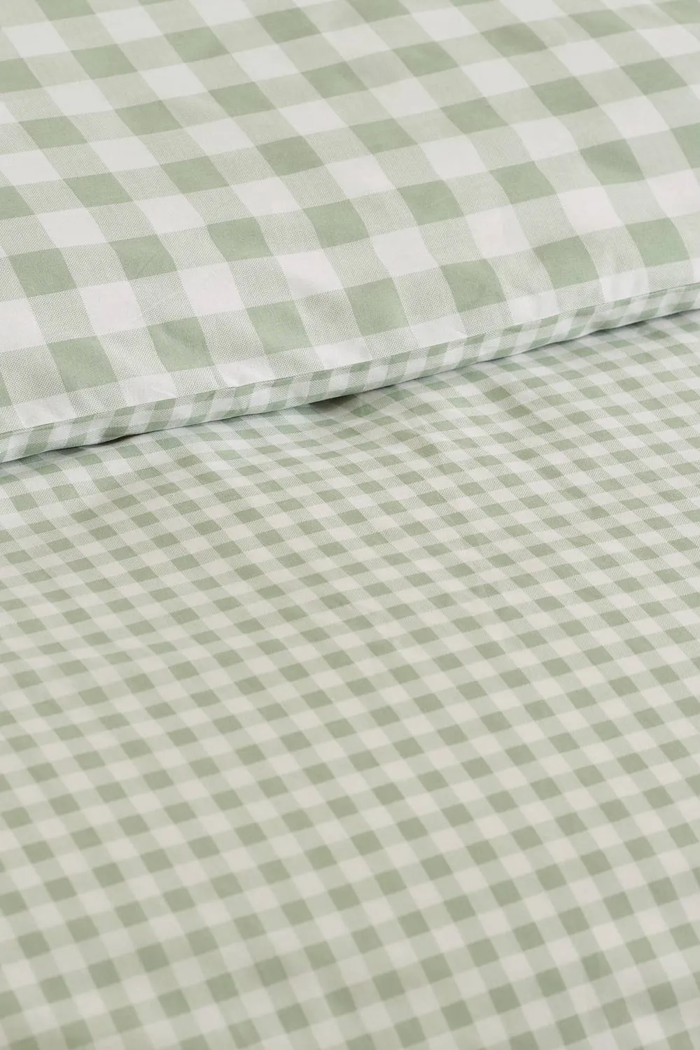 Catherine Lansfield 'Bamford Gingham Check' Reversible Duvet Cover Set in Green 4