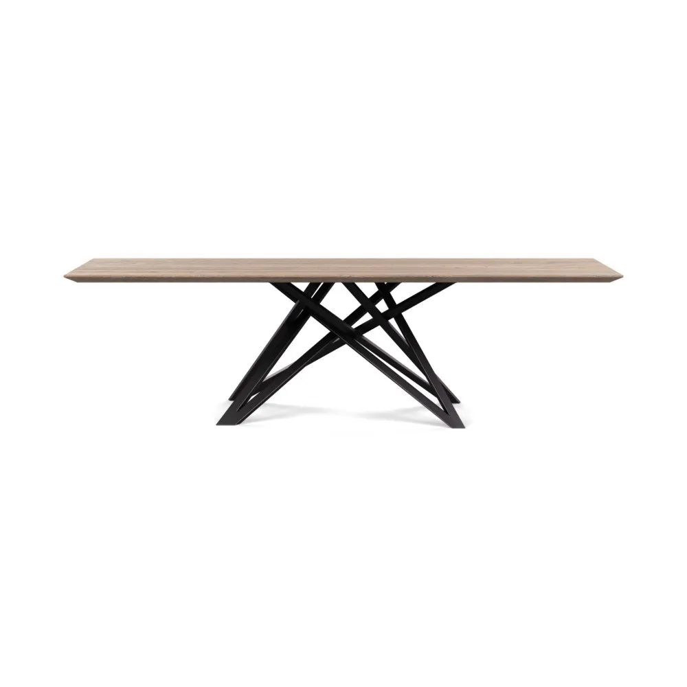 Heal's Vienna Dining Table 260x90cm Grey Oiled Oak Chamfered Edge Filled 1