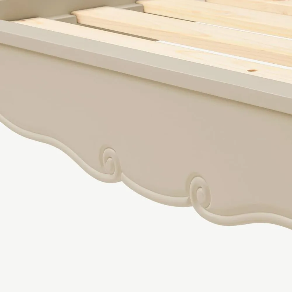 Statement Furniture Juliette French Style 6ft Super King Bed with Upholstered Headboard in Ivory 6