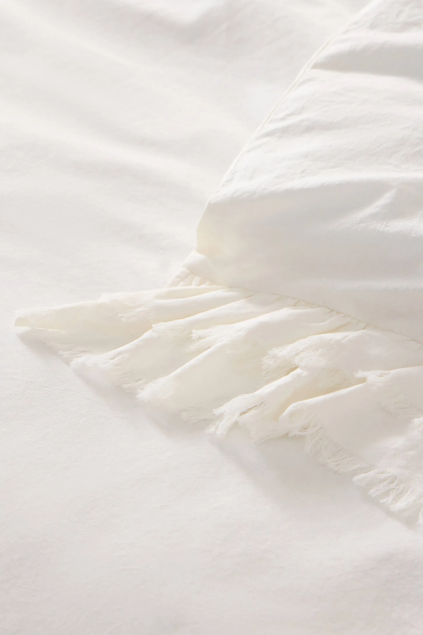 Double Ruffle Duvet Set - White 4