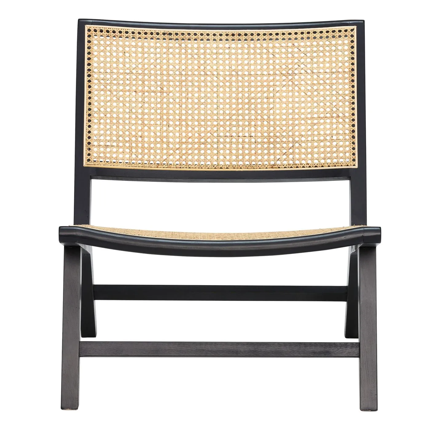 Ludwig Easy Chair Black Beech and Rattan