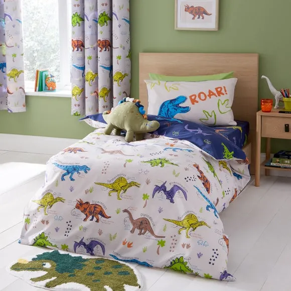 Catherine Lansfield Prehistoric Dinosaurs Polycotton Duvet Cover & Pillowcase Set 1