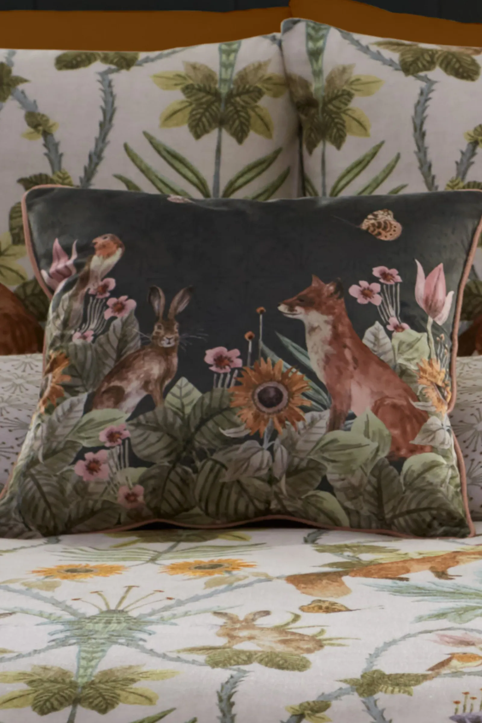 Appletree 'Foxdale' Luxe Velvet Filled Cushion in Dark Green