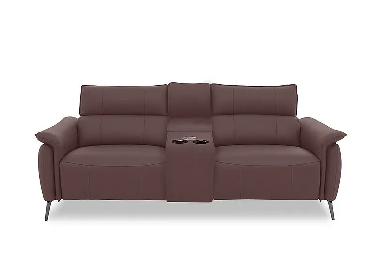 Jude Leather 3 Seater Power Recliner Sofa with Smart Console, Power Headrests, Power Lumbar and Heated Seats