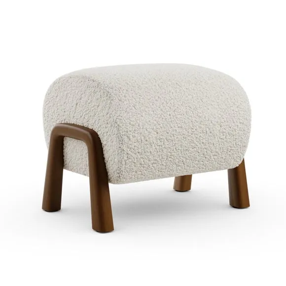 Curved Wooden Footstool, Borg 5