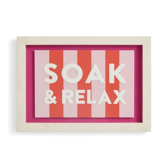 Soak & Relax Striped Framed Print 3