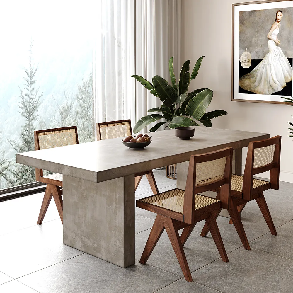 1800mm Gray Dining Table & 4 Dining Chairs Set