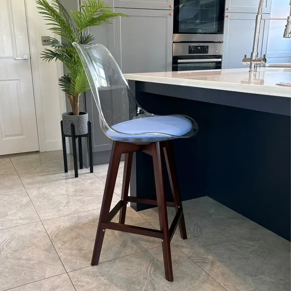 Fusion Living Soho Clear Plastic Bar Stool 1