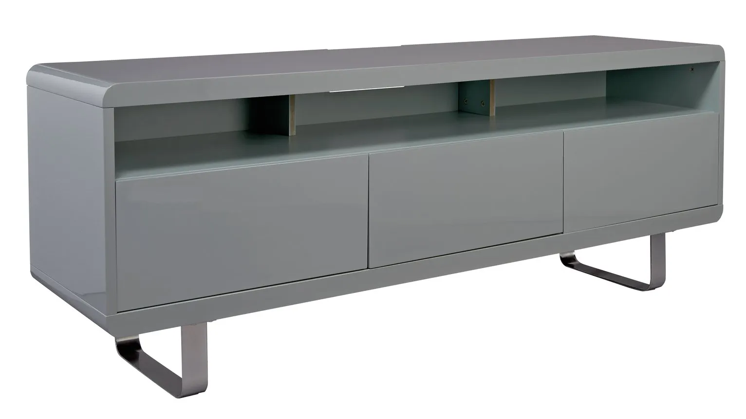 Habitat Sleigh 2 Door 1 Drawer TV Unit - Gloss Grey