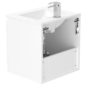 Newland White Basin Suspended Double Door Unit - 500mm 2