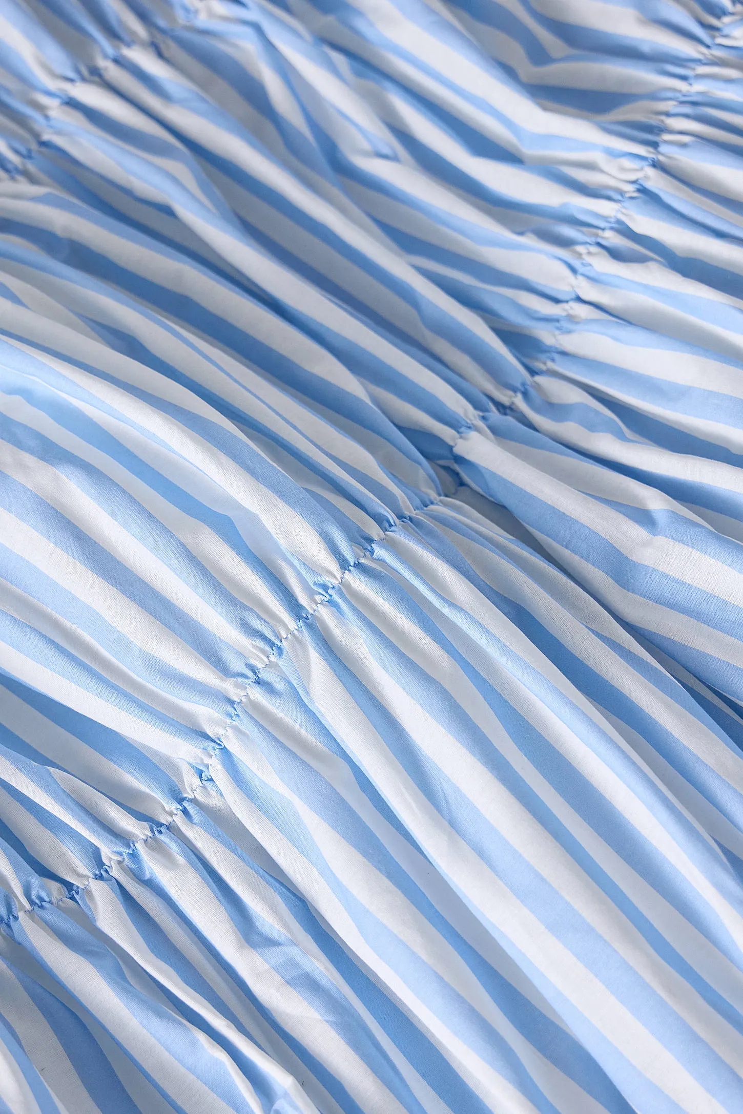Cinched Stripe Duvet Set - Blue 5
