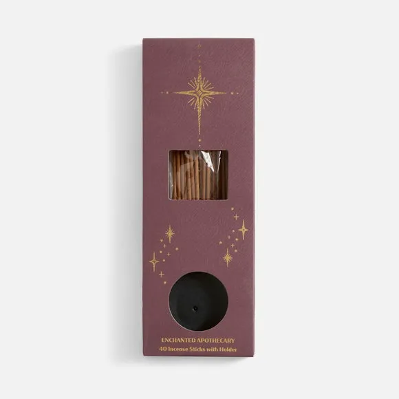 Midnight Zodiac Enchanted Apothecary Smoked Cassis & Blackberry Incense Sticks & Holder Set 3