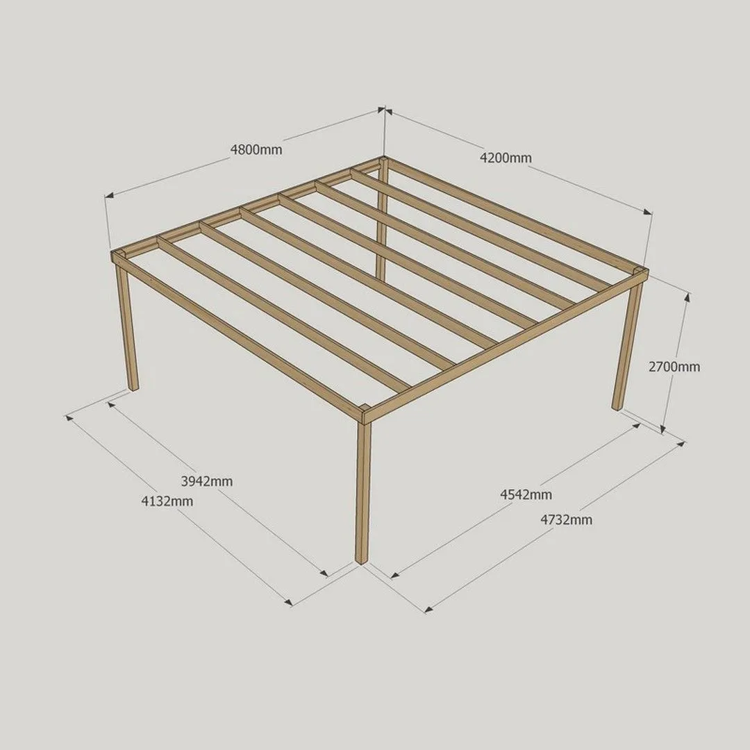 Rutland County Garden Furniture Ltd Garden Pergola - Wood - L420 x W480 x H270 cm - Rustic Brown in Light Green 4