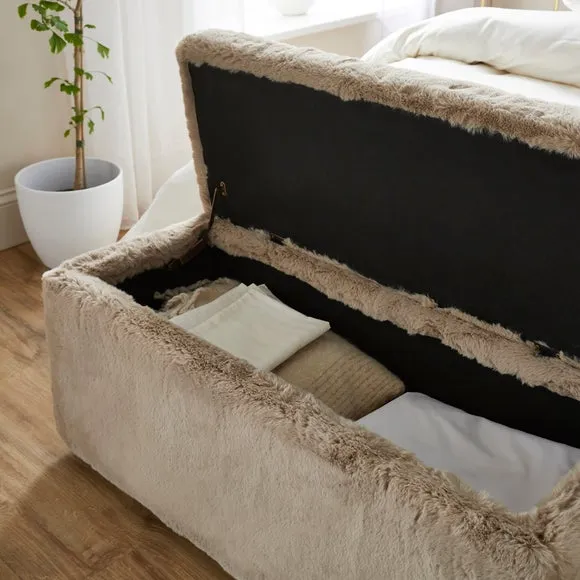 Elysia End of Bed Ottoman, Faux Fur 3