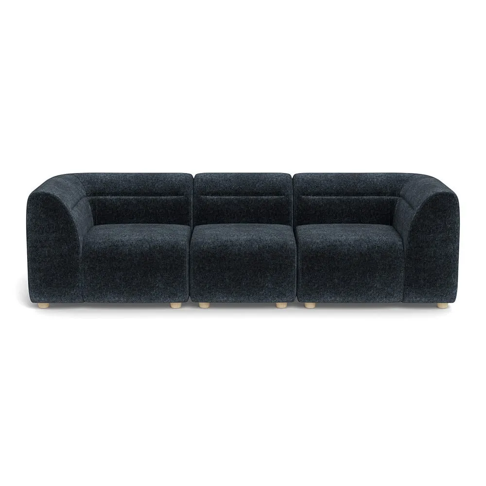 Heal's Lilli 3 Seater Sofa Boucle Velvet Space Natural Beech Feet 1