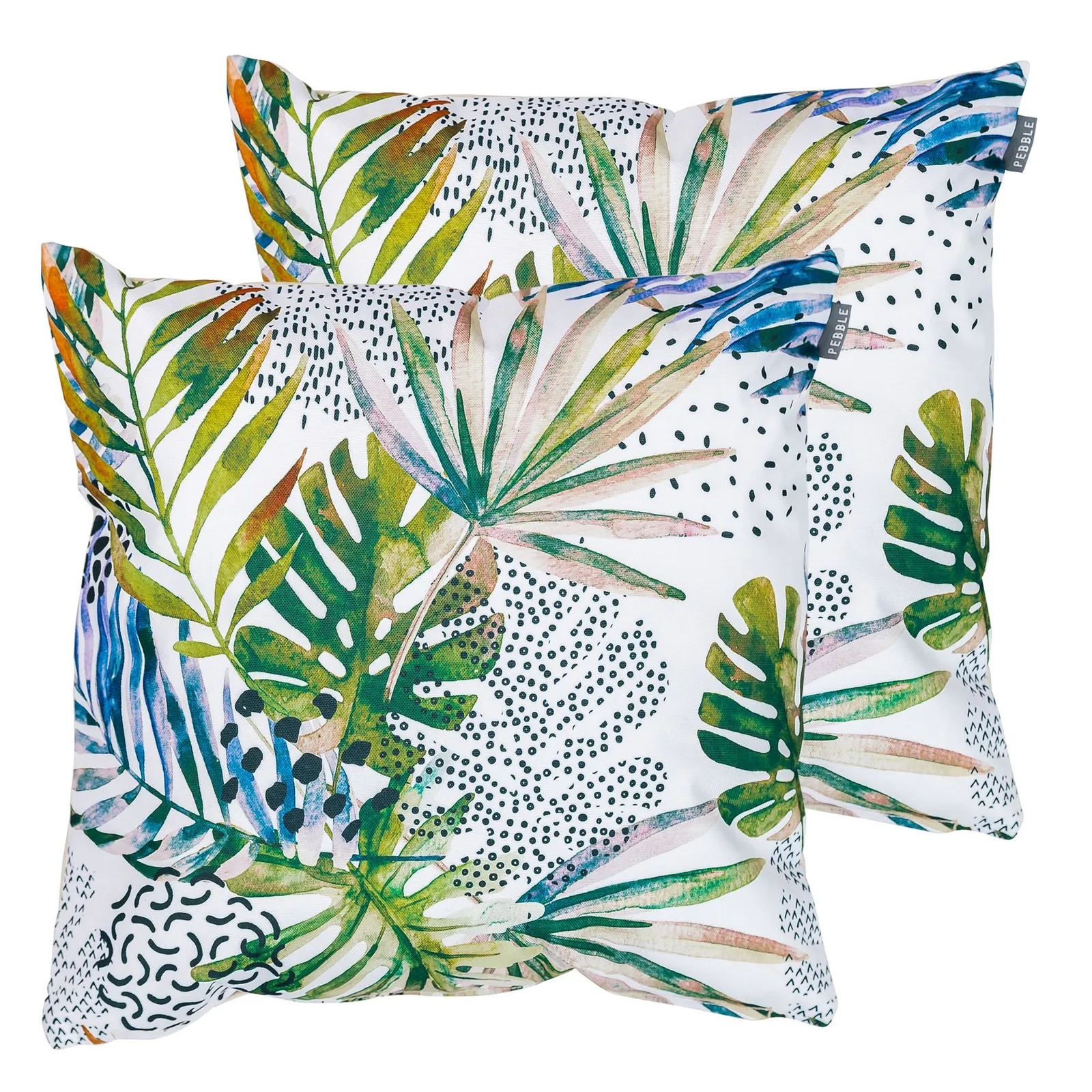 icon Meadow Print Set of 2 Green Outdoor Cushion in Bright Green