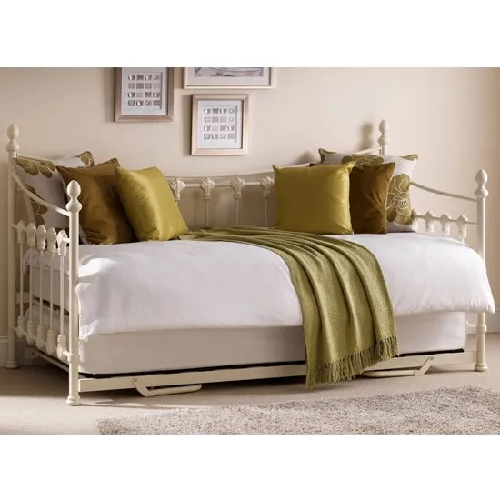 Versailles Metal Day Bed In Stone White