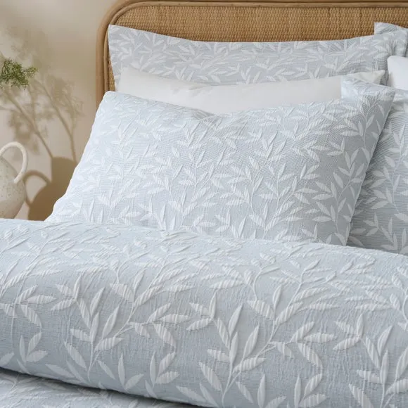 Ecton Leaf Jacquard Duvet Cover & Pillowcase Set 4