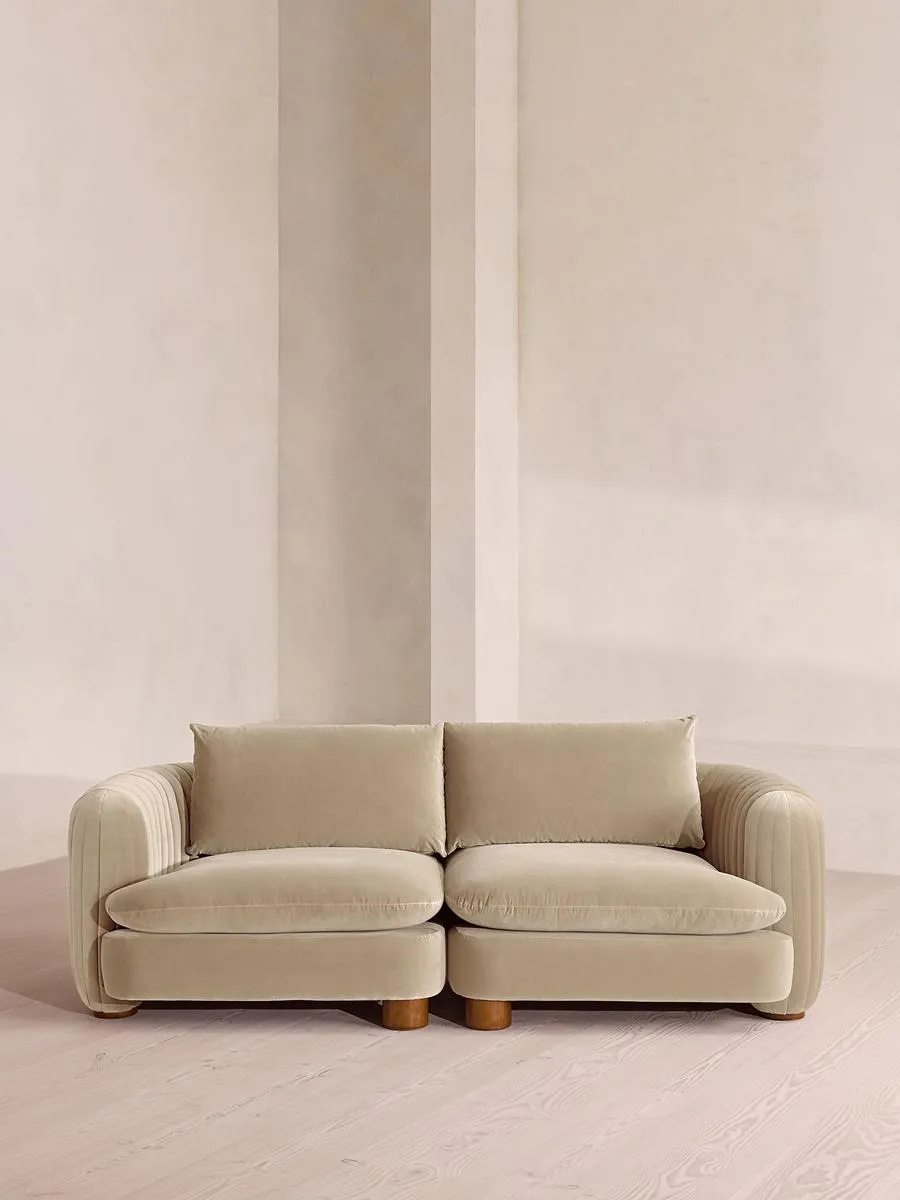 Vivienne Deeper Sit Modular Sofa, Three Seater, Velvet, Oyster