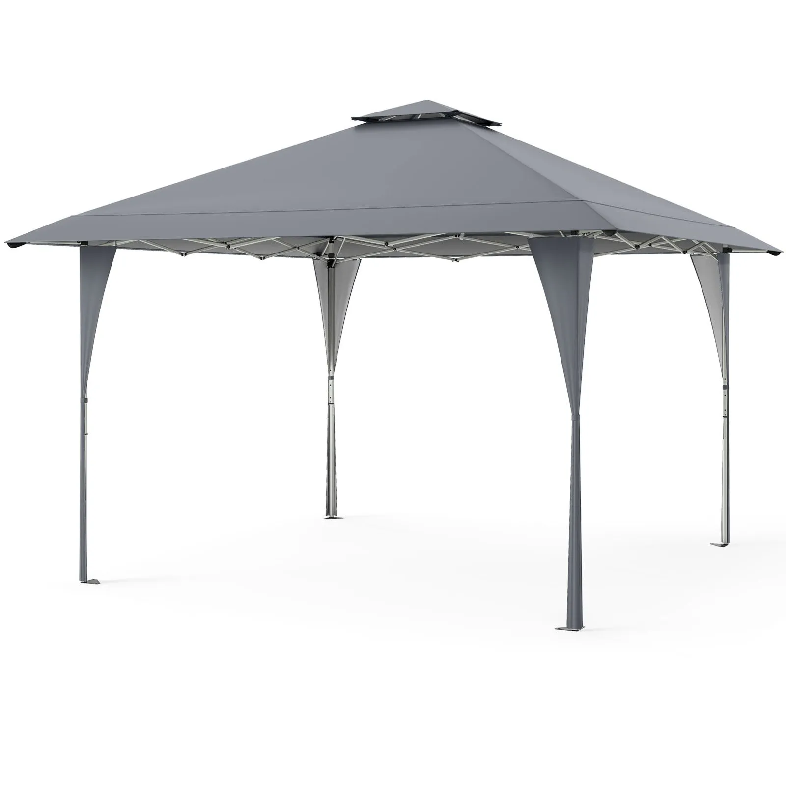 Costway 395 x 395 cm Pop up Canopy Tent Outdoor Easy Setup Gazebo in Grey 6