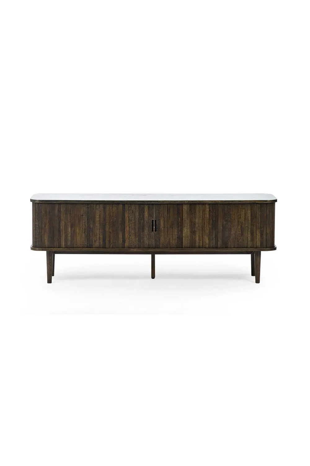 Julian Bowen Arya TV Cabinet with Sliding Door Storage in Dark Brown 4
