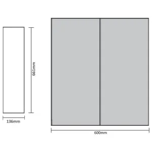 Duarti By Calypso 600mm Slimline Mirrored 2 Door Wall Hung Unit 2