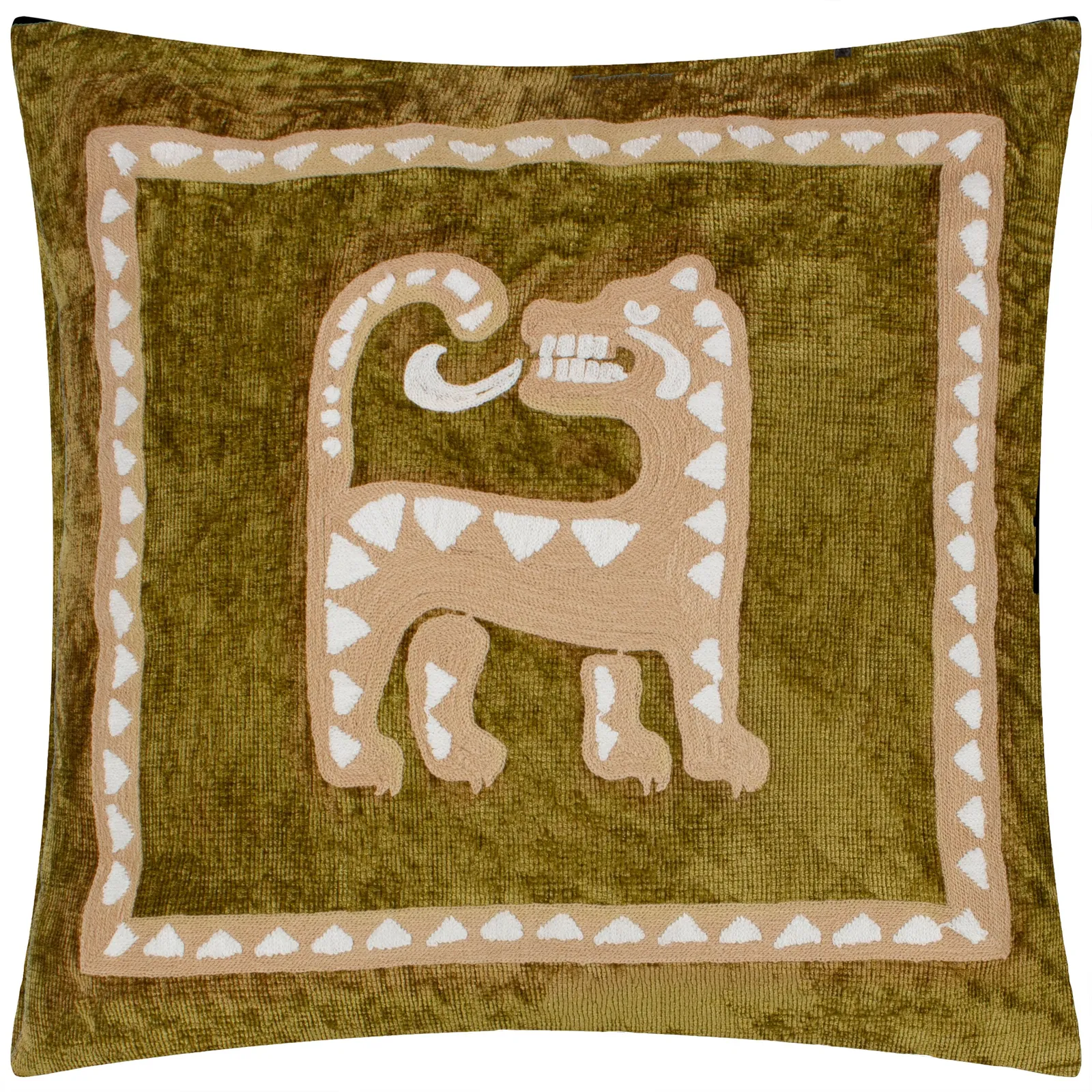 Wylder Tropics Dynasty Tiger Abstract Polyester Filled Cushion in Light Green