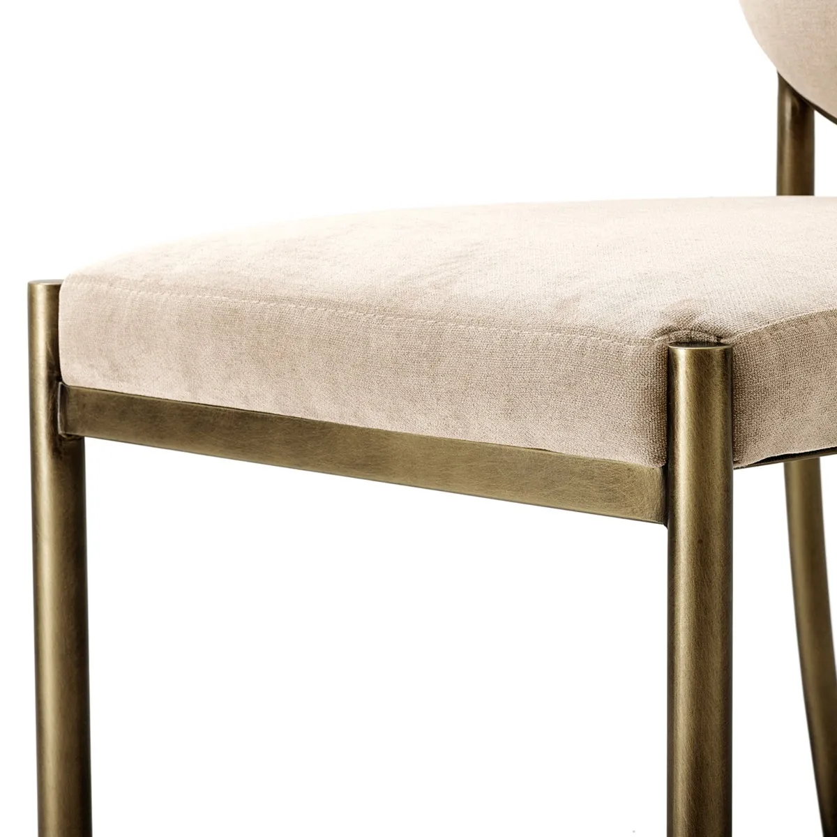 Eichholtz Scribe Dining Chair Dark Brass Greige Velvet, Neutral | Barker & Stonehouse 5