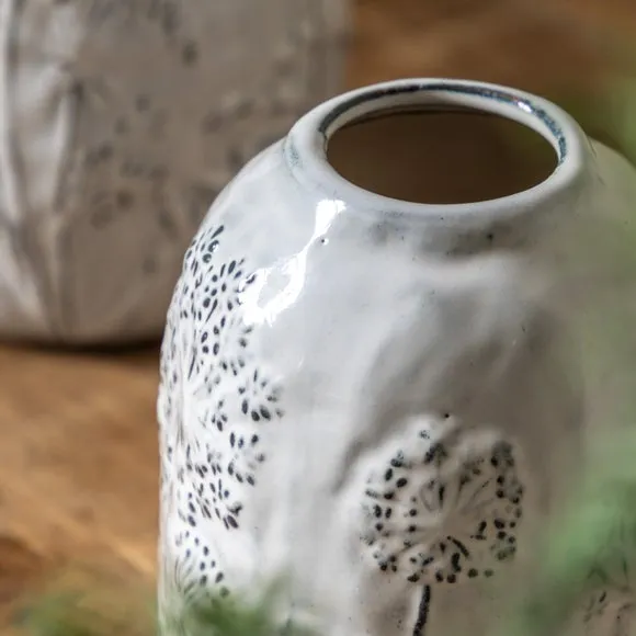 Cedar & Sage Meadow Embossed Ceramic Stone Vase 2