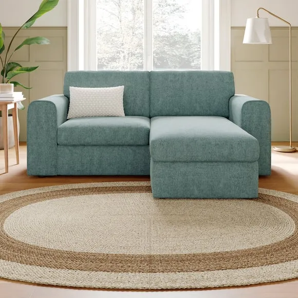 Abel Vintage Soft Chenille Reversible Corner Chaise Sofa 1