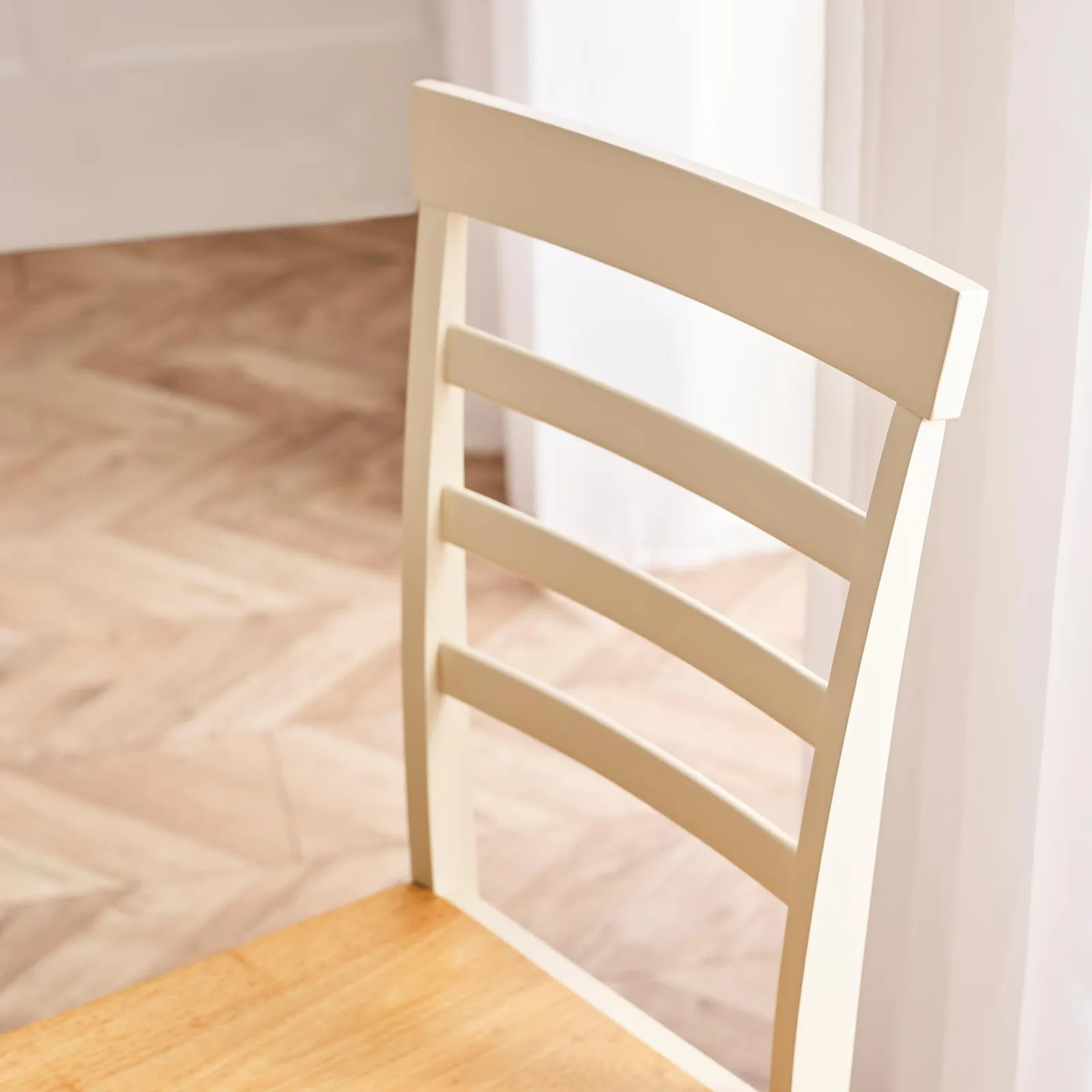 FurnitureboxUK Set of 2 Whitby Solid Wood Dining Chairs in Cream 5