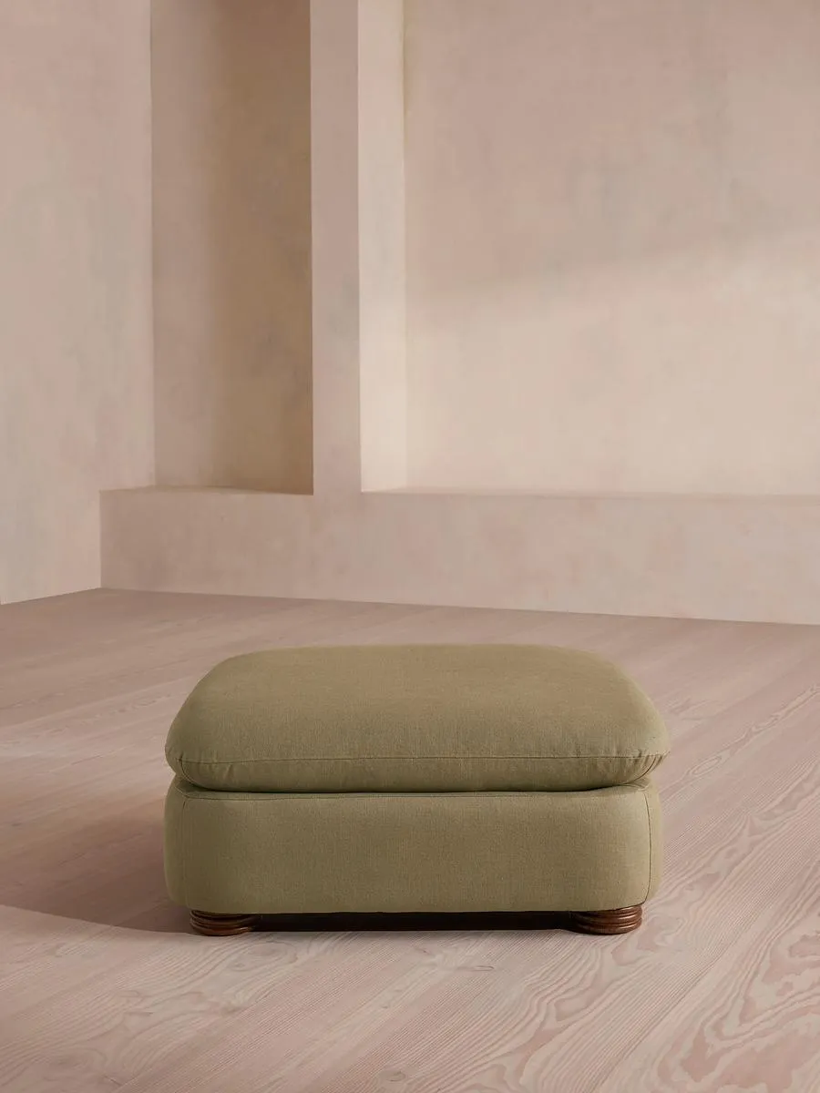 Rava Ottoman, Linen, Sage