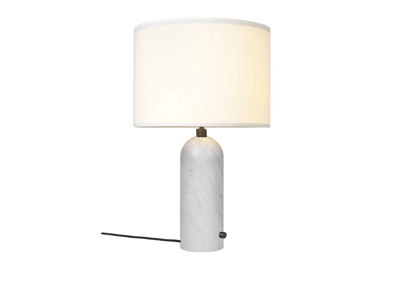 Gubi Gravity Table Lamp Small White Marble Base White Shade 1