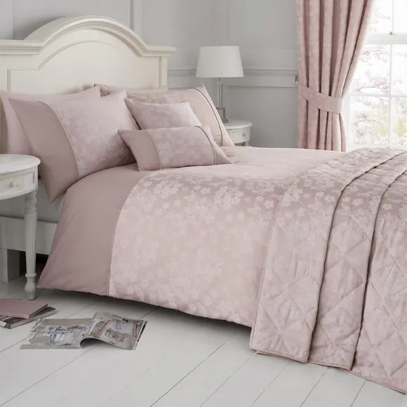 Serene Blossom Blush Duvet Cover and Pillowcase Set 1
