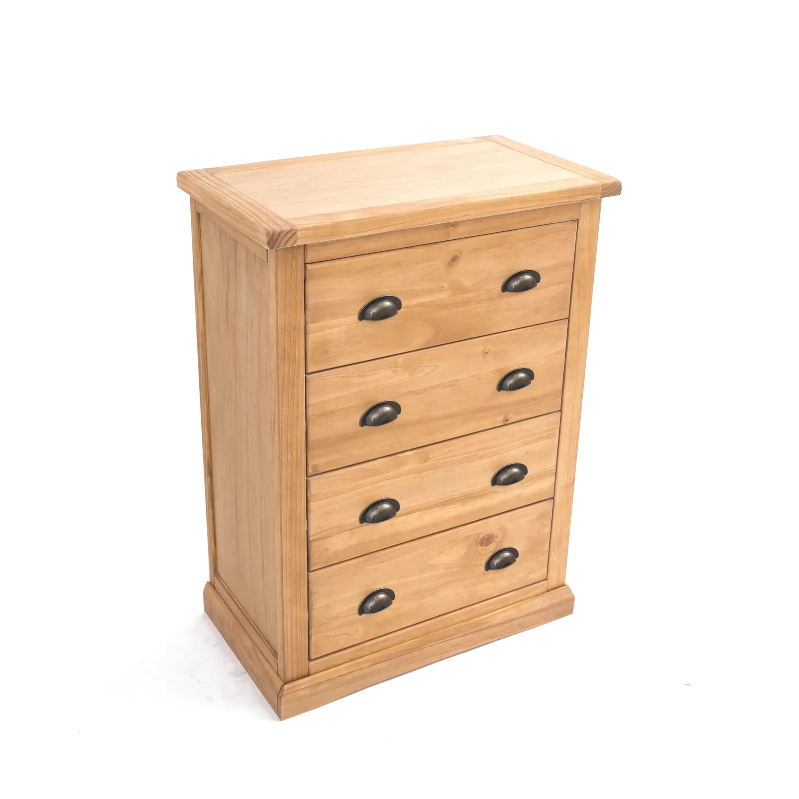 Cabinet Bits Lucca 4 Drawer Chest of Drawers Brass Cup Handle in Light Brown 3