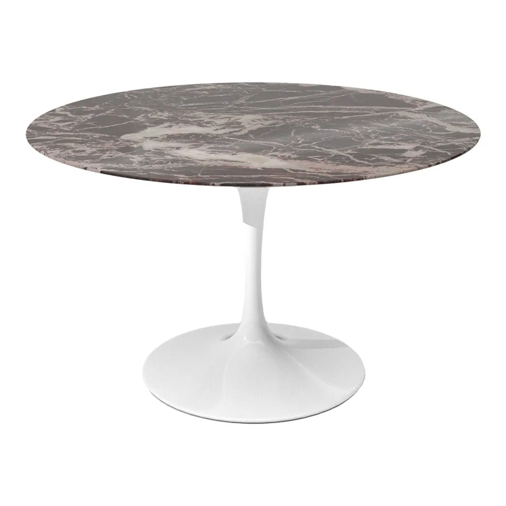 Knoll Saarinen Dining Table with White Base in Rosso Rubino 120cm 3