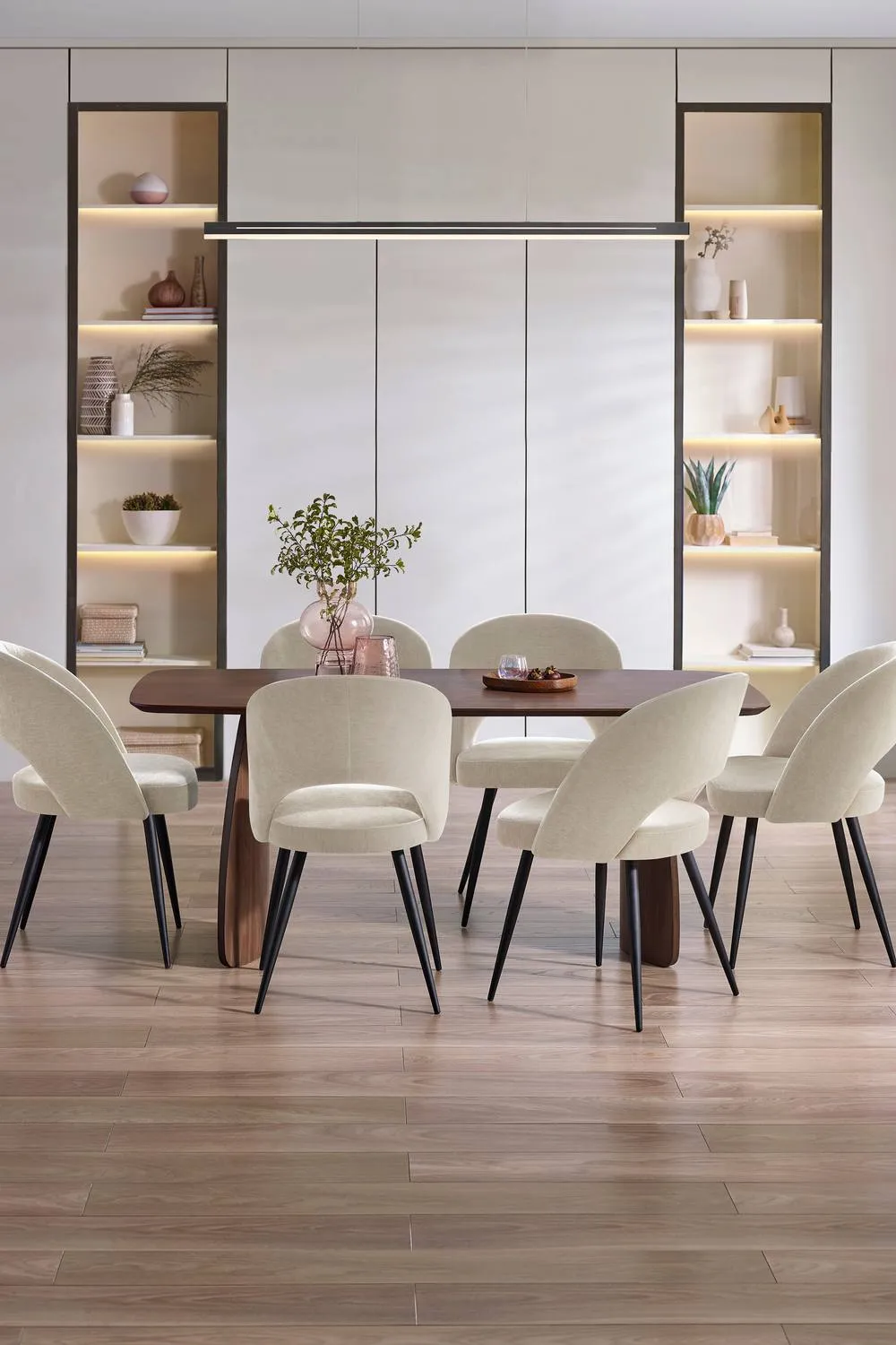 Julian Bowen Ella Curved Back Upholstered Dining Chair (Set of 2) in Beige 2
