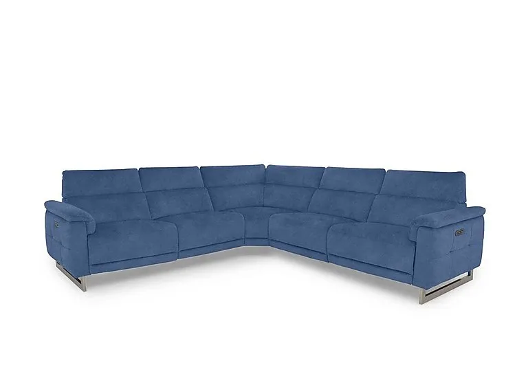 Moet Large Fabric Power Recliner Corner Sofa with Telescopic Headrests - Dexter Wave