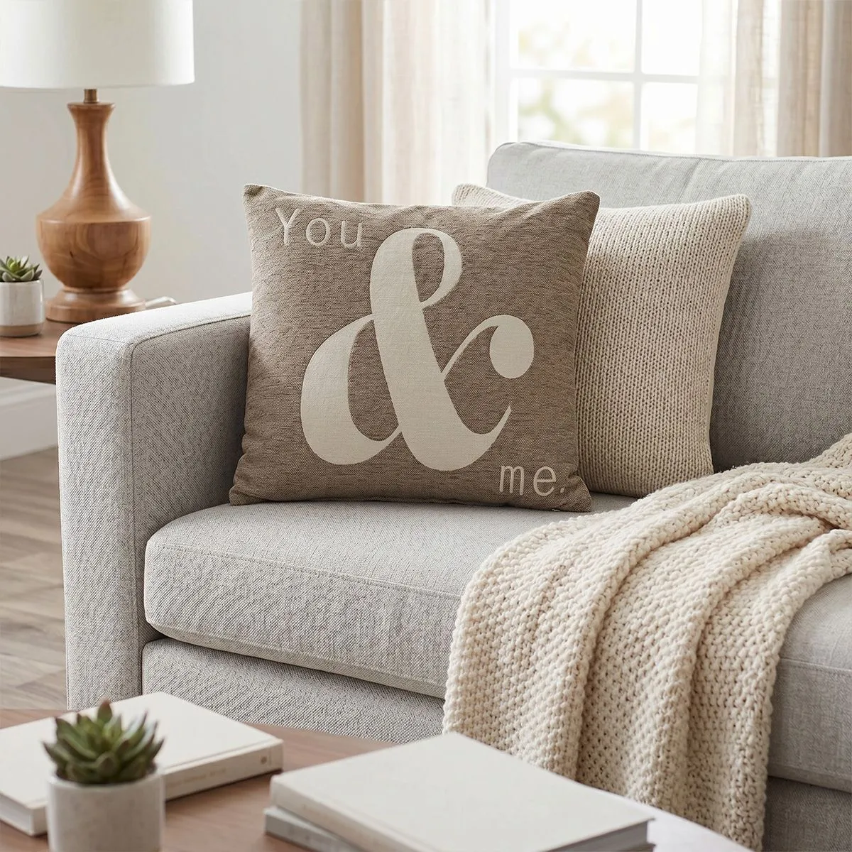 Orsina You & Me Words Cushion in Natural